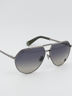 Philipp Plein SPP007V 0508 Unisex Sunglasses Gunmetal Aviator Frame, Grey Lenses